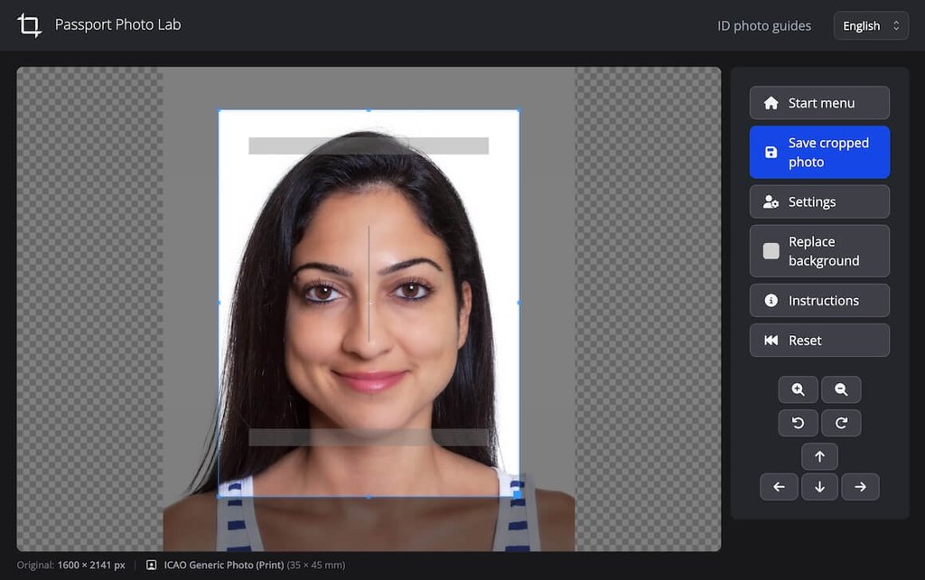 Passport Photo Lab desktop editor interface